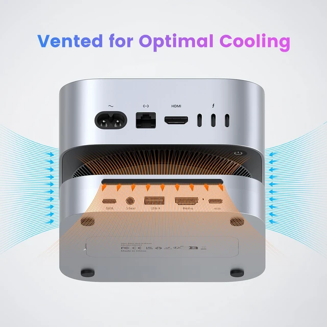 Alt view image 7 of 7 - Mac mini M4 Dock & Hub with 8TB NVMe SSD Enclosure, 4K@60Hz HDMI, 2x10Gbps USB A, 1x5Gbps USB A, USB-C Charge, SD/TF, Audio 3.5mm, Stand Docking Station for Mac mini M4/M4 Pro