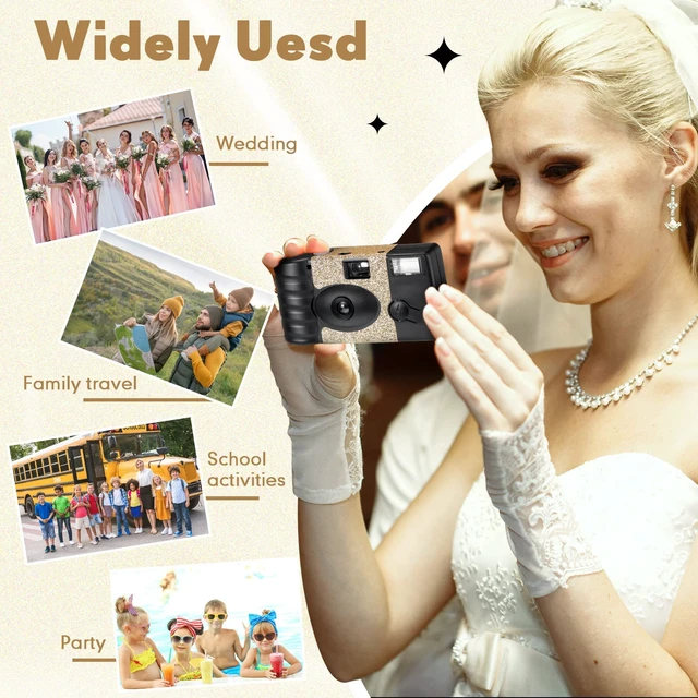 Alt view image 5 of 7 - 4 Pcs Disposable Camera Single Use Film Camera One Time Camera for Photography with Flash Color Film for Wedding, Anniversary, Travel, Camp, Party Supplies, Birthday Gift (Classic Style)