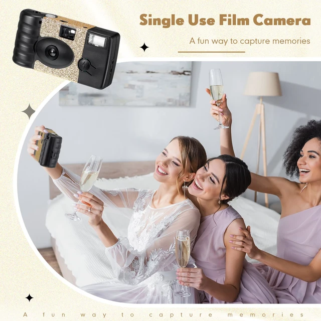Alt view image 7 of 7 - 4 Pcs Disposable Camera Single Use Film Camera One Time Camera for Photography with Flash Color Film for Wedding, Anniversary, Travel, Camp, Party Supplies, Birthday Gift (Classic Style)