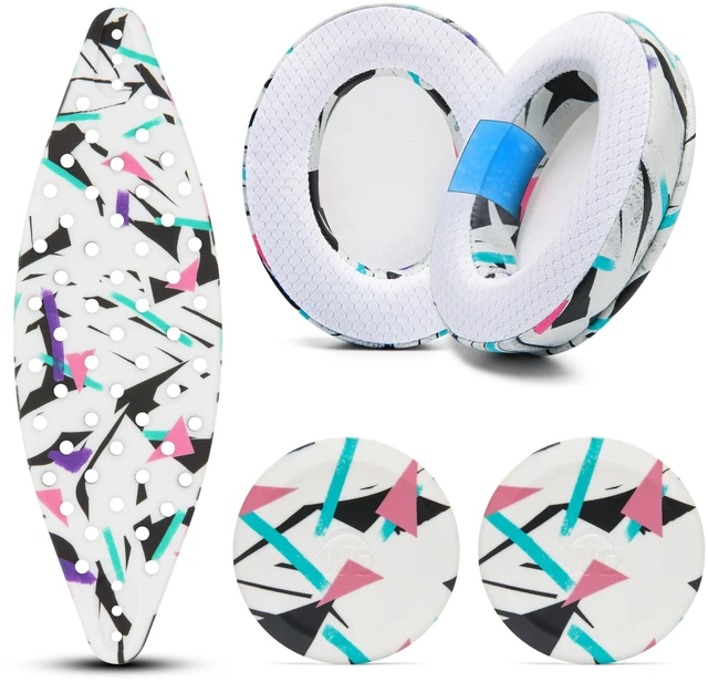 Main image of Mod Kit Arctis Nova 7 - Gel Earpads, Headband & Side Plates Made by Wicked Cushions Also Fits Nova 5 & Pro Wired, Comfort & Style Upgrade 90's White