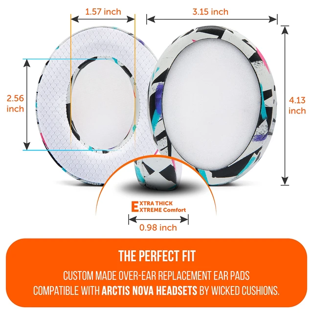 Alt view image 5 of 7 - Mod Kit Arctis Nova 7 - Gel Earpads, Headband & Side Plates Made by Wicked Cushions Also Fits Nova 5 & Pro Wired, Comfort & Style Upgrade 90's White