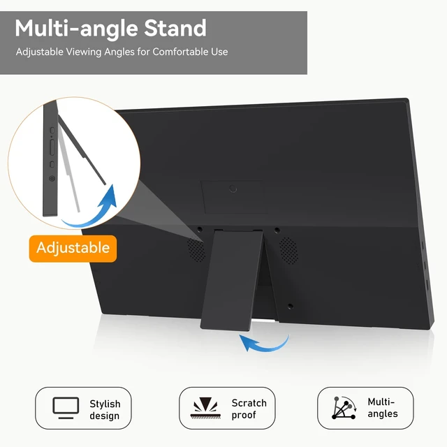 Alt view image 6 of 7 - 16 Inch Portable Monitor, FHD 1200P IPS Screen,Portable Monitor for Laptop,Ultra-Slim Plug & Play USB-C/HDMI External Second Monitor for Laptop, Phone, PS5, Xbox, Switch, PC (16", ZL16)