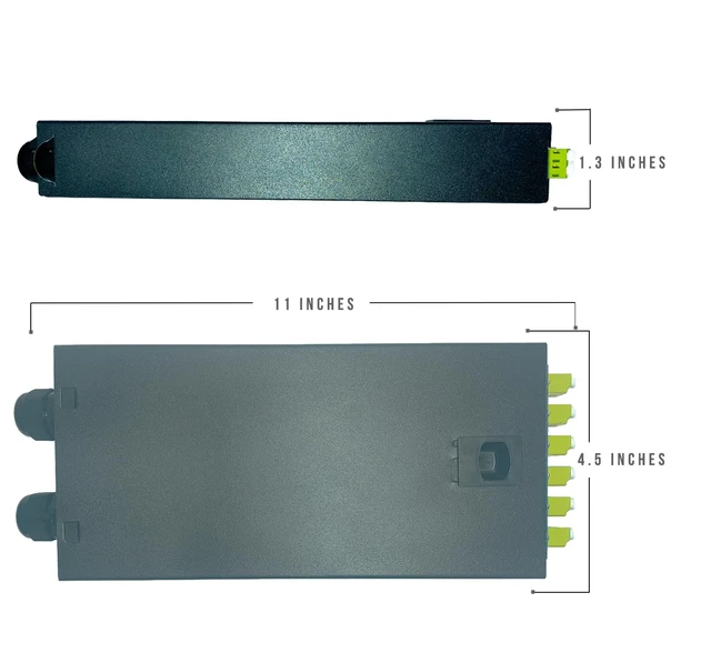 Alt view image 2 of 6 - Fiber Optic Wall Mount Box with LC Couplers for Single Mode & Multimode Fiber Optic Cable. Fiber Box Enclosure for MPOEs, Network Rooms, and IDF Rooms. (LC 12 Strand OM1)