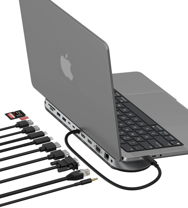 Main image of USB-C Multiport Adapter, Space Gray Expands USB-C laptop connectivity for MacBook, Chromebook, and PC, compact design for desk or travel, space gray finish