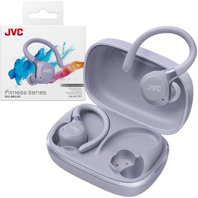 Main image of Fitness Series True Wireless Sport Earbuds with Adjustable Hooks, Active Noise Cancelling, Ambient Sound Mode, IP57 Waterproof, 40hr Long Battery Life, App EQ, Low Latency, Mic HAEC75TV Violet