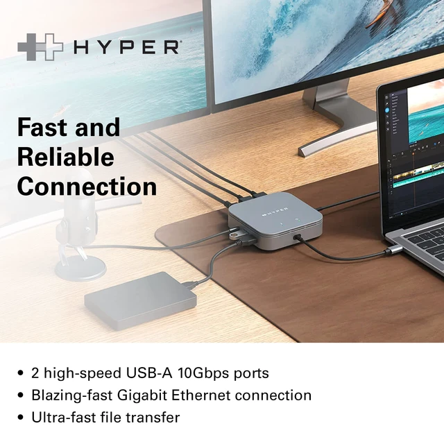 Alt view image 5 of 7 - Drive Dual Monitor Thunderbolt Dock - 4K60Hz HDMI Thunderbolt Docking Station -7-in-1 Dock - Slim, Portable, Powerful