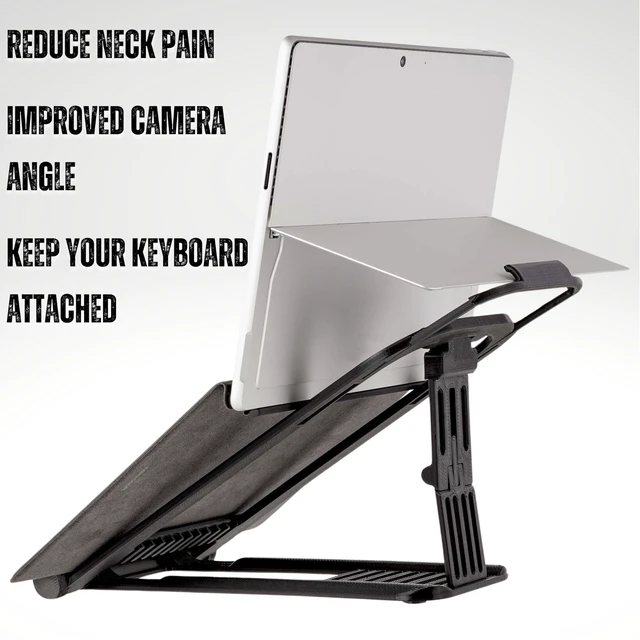 Alt view image 3 of 6 - Surface PRO Stand: Lift Your Surface with Keyboard Attached - Reduce Neck Pain, Improve Camera Angle, Portable, Adjustable, Easy to Use