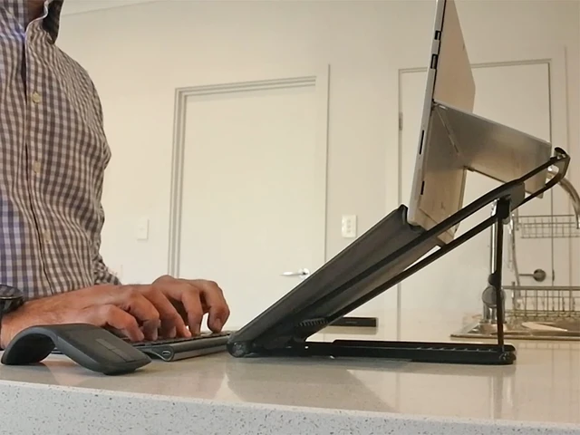 Alt view image 6 of 6 - Surface PRO Stand: Lift Your Surface with Keyboard Attached - Reduce Neck Pain, Improve Camera Angle, Portable, Adjustable, Easy to Use