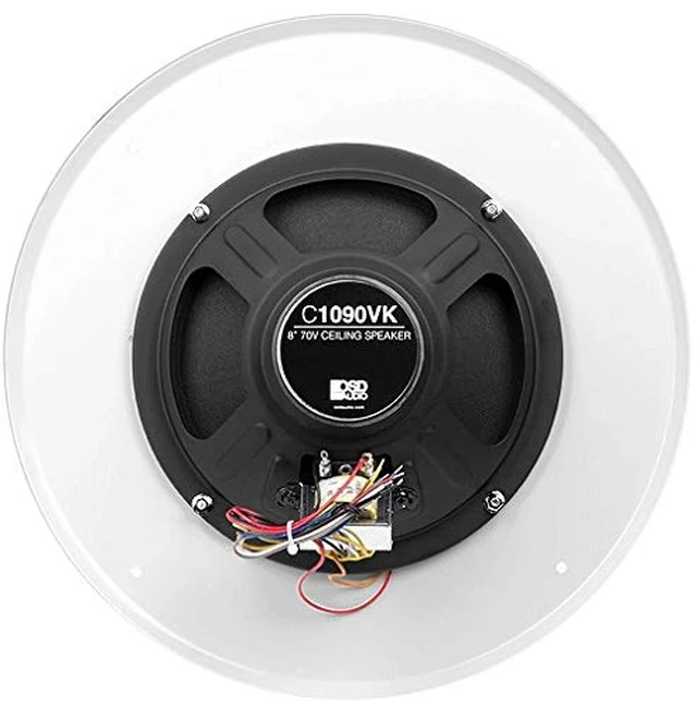 Alt view image 2 of 2 - 8" Commercial 70V Ceiling Speaker w/Front Volume Control Knob Single White C1090