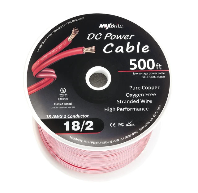 Alt view image 2 of 4 - 500 ft. 18 Gauge Stranded Flexible Dual Conductor Bonded Zip Cord Wire, Oxygen Free Pure Copper - UL Listed Class 2