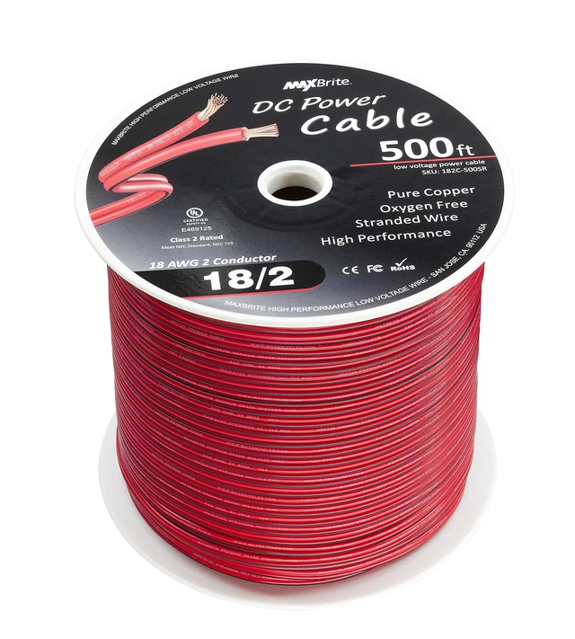 Alt view image 3 of 4 - 500 ft. 18 Gauge Stranded Flexible Dual Conductor Bonded Zip Cord Wire, Oxygen Free Pure Copper - UL Listed Class 2