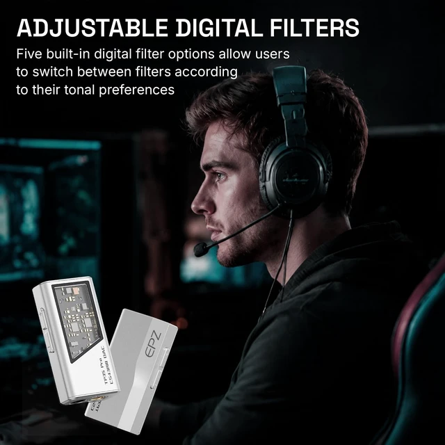 Alt view image 6 of 7 - TP35 PRO Mini Portable IEM DAC Hi-Fi Decoder Headphone Amplifier Dongle USB-C to 3.5/4.4mm Dual CS43198 Chips, Supports High-Resolution PCM 32bit/384khz DSD 256 Audio, EQ Adjustment and Mic Calls