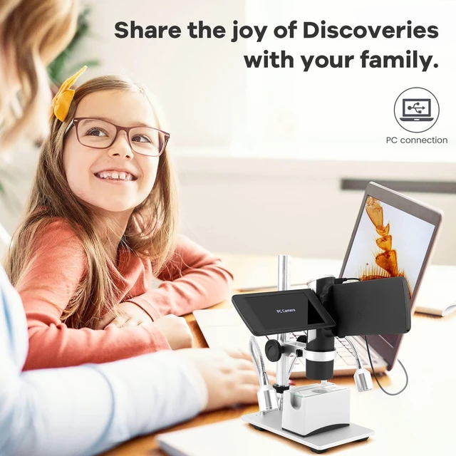 Alt view image 7 of 7 - AD203 Digital Coin Microscope for Error Coins with Metal Stand 4.3 Inch Screen, FHD Video, Supports Windows Mac PC, USB Coin Microscope, 32GB SD Card, Metal Stands, Prepared Slides