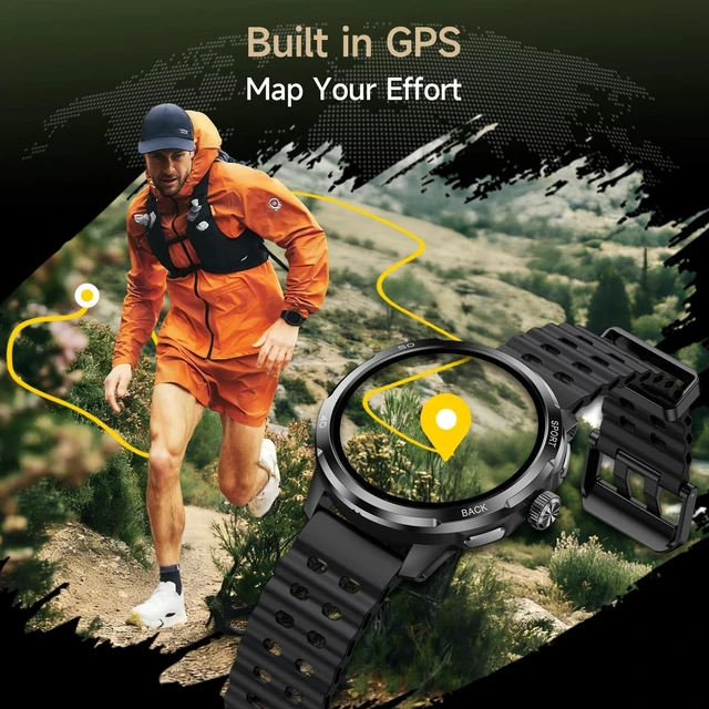 Alt view image 4 of 7 - Armor Watch Pro Military Smart Watches for Men, 1.50" AMOLED Corning Screen, 5ATM Waterproof MIL-STD-810H, 100+ Sports Modes/GPS/AI/Heart Rate/Sleep/SpO2 Monitor, Men's Fitness Tracker Watch