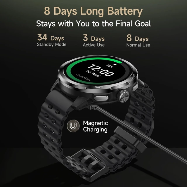 Alt view image 6 of 7 - Armor Watch Pro Military Smart Watches for Men, 1.50" AMOLED Corning Screen, 5ATM Waterproof MIL-STD-810H, 100+ Sports Modes/GPS/AI/Heart Rate/Sleep/SpO2 Monitor, Men's Fitness Tracker Watch