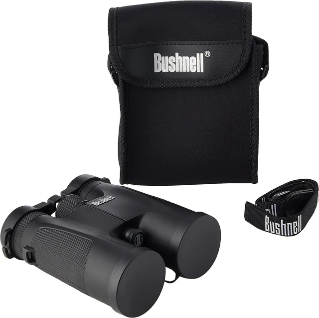 Alt view image 2 of 7 - PowerView 10x42 Compact Roof Prism Binoculars, Black Compact & Foldable Design, Non-Slip Rubber Armor, Fully-Coated Optics, Smooth Center Focus Knob