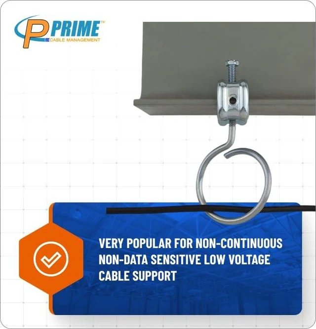 Alt view image 4 of 5 - Premium Heavy Duty Bridle Rings 100 Pack 2 Inch Diameter, 1/4"-20 Thread Professional Threaded Cable & Wire Support Hangers (Zinc-Plated Steel)