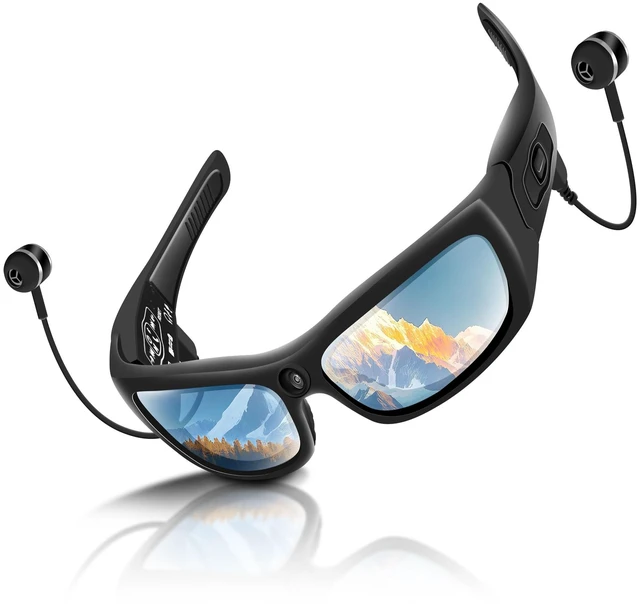 Main image of Camera Glasses with Bluetooth, Smart Sunglasses Camera 1080P Sport Action Video Camera, Video Glasses for Men with Earphone, Wearable Cam with Polarized Lens for Outdoor Sports Cycling