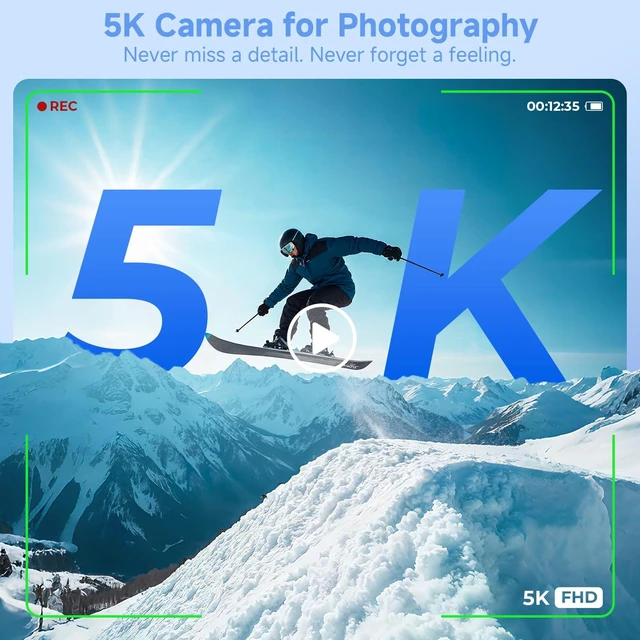 Alt view image 3 of 7 - Digital Camera,UHD 75MP 5K Digital Cameras for Photography with WiFi,64GB SD Card Vlogging Travel Camera for YouTube,Featuring 3" 180°Flip Screen,Suitable for Beginners and Teens,Black