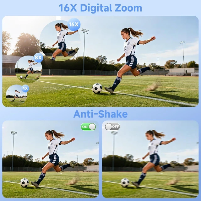 Alt view image 5 of 7 - Digital Camera,UHD 75MP 5K Digital Cameras for Photography with WiFi,64GB SD Card Vlogging Travel Camera for YouTube,Featuring 3" 180°Flip Screen,Suitable for Beginners and Teens,Black