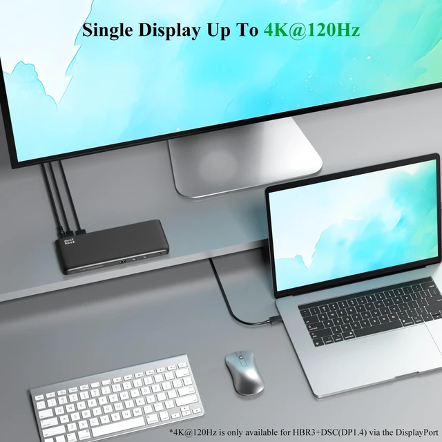 Alt view image 5 of 7 - Laptop Docking Station, 12-in-1 USB-C Docking Station, Triple Display with 1xHDMI and 2xDP, 10 Gbps USB-C and 5 Gbps USB-A Data, Ethernet, Audio, 100W Charging for Dell, HP, Lenovo and More