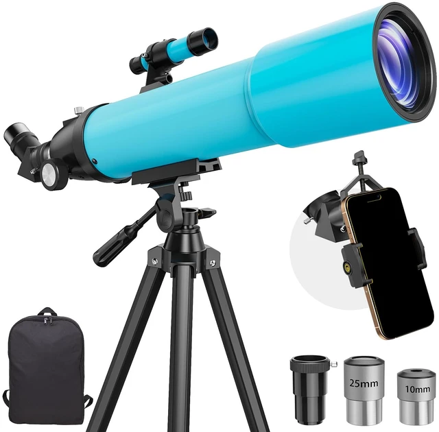 Main image of 90mm Refractor Telescope for Adults & Kids: 150X Scope with 133cm Tripod 90mm Large Aperture, Fully Multi-Coated Optics, Brighter Views, Higher Contrast, 20X-150X Magnification, Tool-Free Setup