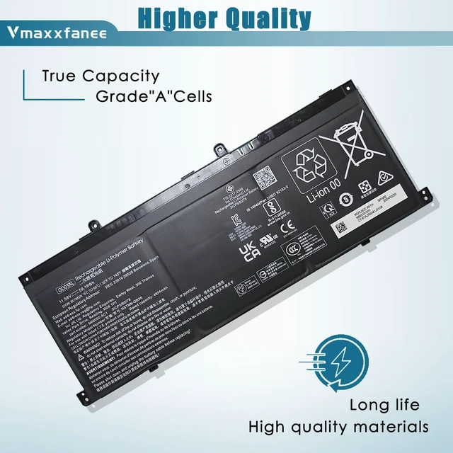 Alt view image 3 of 7 - GD03XL N66215-005 Battery Replacement for HP Envy x360 14 2-in-1 14-fa0000/ OmniBook X 14/ EliteBook Ultra G1q Series Notebook N66000-AC1 N66000-1E1 11.58V 4854mAh 59.16Wh