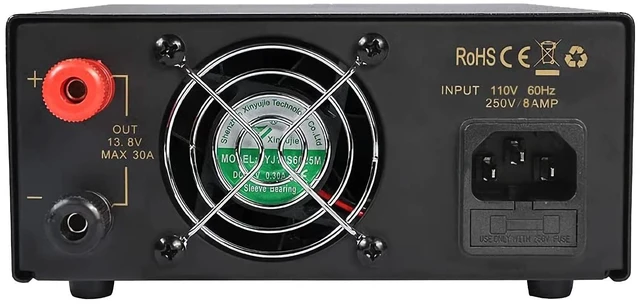 Alt view image 4 of 5 - Universal Compact Ham Radio Power Supply 30A DC 13.8V Fixed Output with Noise Offset for Mobile TransceiverSwitching Power Supply with Display for AnyTone & TYT Radio