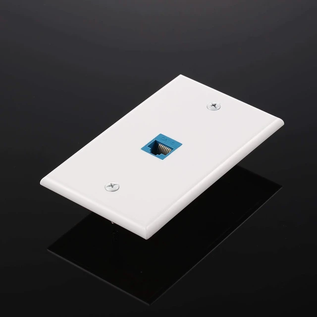 Alt view image 6 of 7 - 30 Pack Ethernet Wall Plate with Single Port Rj45 Cat6 Female to Female Wall Jack Inline Coupler Plates Ethernet Cable Faceplates (White)