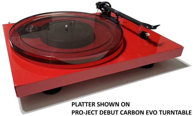 Alt view image 5 of 5 - Acrylic Platter Upgrade for Pro-Ject Debut/T1/1Xpression, Music Hall MMF-2.1/2.2/2.3/3.3/5.1/5.1se/5.3/5.3se, Angels Horn, and Crosley C6 Turntables (Tinted - Dark Grey)