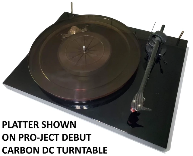 Alt view image 4 of 5 - Acrylic Platter Upgrade for Pro-Ject Debut/T1/1Xpression, Music Hall MMF-2.1/2.2/2.3/3.3/5.1/5.1se/5.3/5.3se, Angels Horn, and Crosley C6 Turntables (Tinted - Dark Grey)