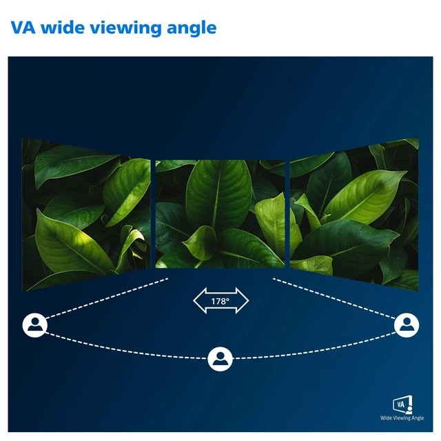 Alt view image 3 of 7 - 241V8LBS 24" (23.8") Full HD Monitor, 1920×1080, 100Hz, VA Panel, Adaptive-Sync, Flicker-Free, LowBlue Mode, HDMI & VGA, VESA Mount, Office Monitor