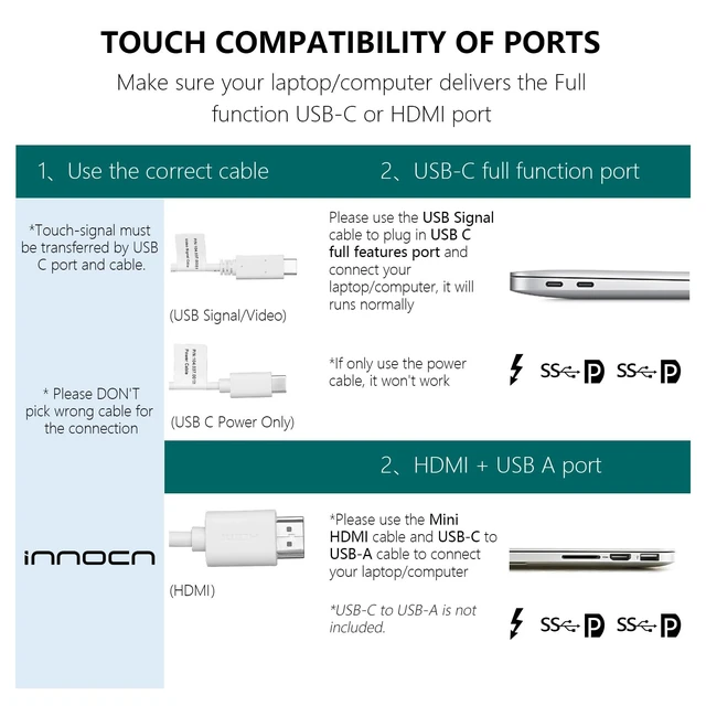 Alt view image 5 of 6 - 15.6 inch Portable Monitor Touchscreen 1080P HDMI, USB C HDMI for MacBook, Windows, Tablets, Android, Chrome, PS4, Switch, Mini PC 400Nits 100% sRGB