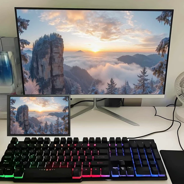 Alt view image 7 of 7 - 10.1'' Portable LCD Monitor 1280x800 IPS Screen Secondary Display Supports Mini H/D Input,for PC Case Computer Laptop