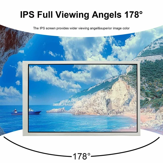 Alt view image 3 of 7 - 10.1'' LCD Monitor 1280x800 IPS Portable Secondary Display,White Supports Mini H/D Input,As PC Case Screen Monitoring Computer Laptop GPU CPU RAM Data