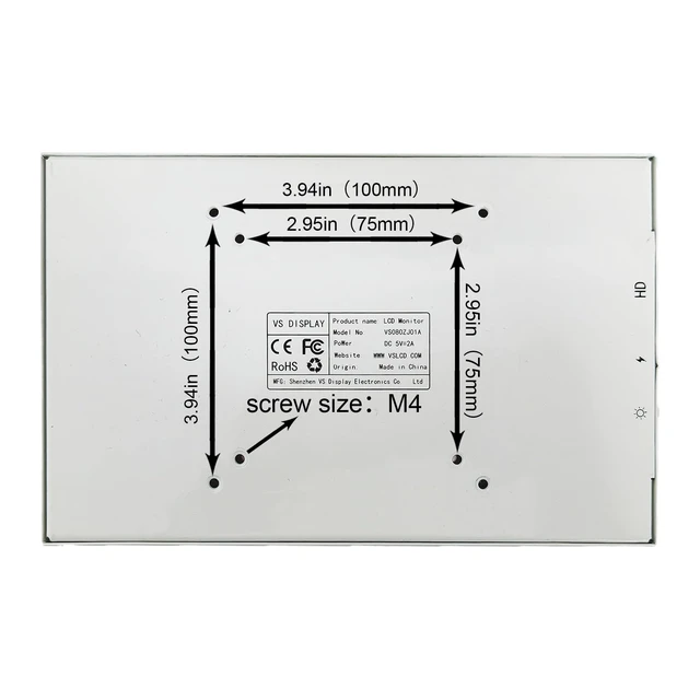 Alt view image 6 of 7 - 10.1'' LCD Monitor 1280x800 IPS Portable Secondary Display,White Supports Mini H/D Input,As PC Case Screen Monitoring Computer Laptop GPU CPU RAM Data