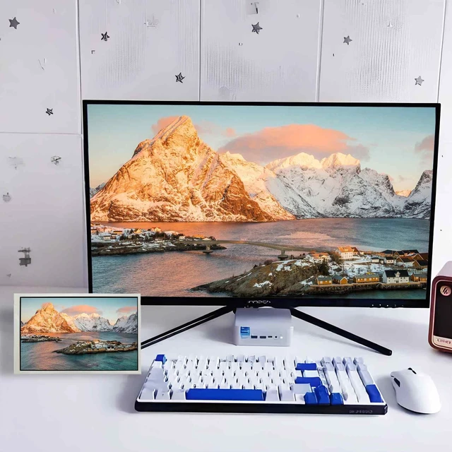 Alt view image 7 of 7 - 10.1'' LCD Monitor 1280x800 IPS Portable Secondary Display,White Supports Mini H/D Input,As PC Case Screen Monitoring Computer Laptop GPU CPU RAM Data