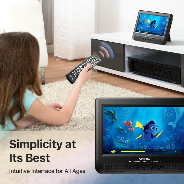 Alt view image 5 of 7 - 10.1" Dual Car DVD Player, Portable DVD Player for Car Headrest Dual Screen with Remote, 5 Hours Rechargeable Battery, Last Memory, All Region, Travel, Support DVD/CD/USB/SD Card