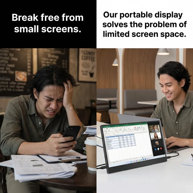 Alt view image 2 of 7 - 17.3 Inch Portable Monitor, 1600×900 Resolution, 16:9 Widescreen TN Display, Ultra-Slim External Second Monitor for Laptop, Phone, PS5, Xbox, Switch, PC