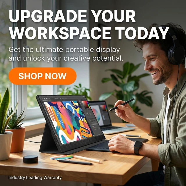Alt view image 4 of 7 - 17.3 Inch Portable Monitor, 1600×900 Resolution, 16:9 Widescreen TN Display, Ultra-Slim External Second Monitor for Laptop, Phone, PS5, Xbox, Switch, PC