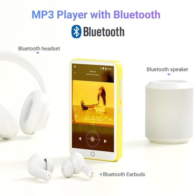 Alt view image 5 of 7 - 80GB MP3 Player with Bluetooth and WiFi, 4.0" IPS Touch Screen MP3 Player with Speaker, Music Player with Spotify, Audible, Music, MP4 Android Music Player Up to 512GB (Yellow)