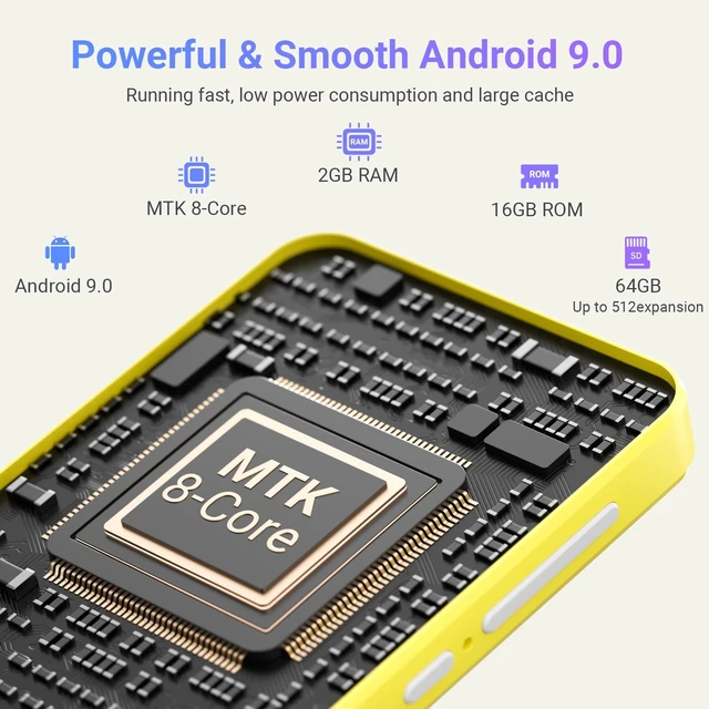 Alt view image 7 of 7 - 80GB MP3 Player with Bluetooth and WiFi, 4.0" IPS Touch Screen MP3 Player with Speaker, Music Player with Spotify, Audible, Music, MP4 Android Music Player Up to 512GB (Yellow)