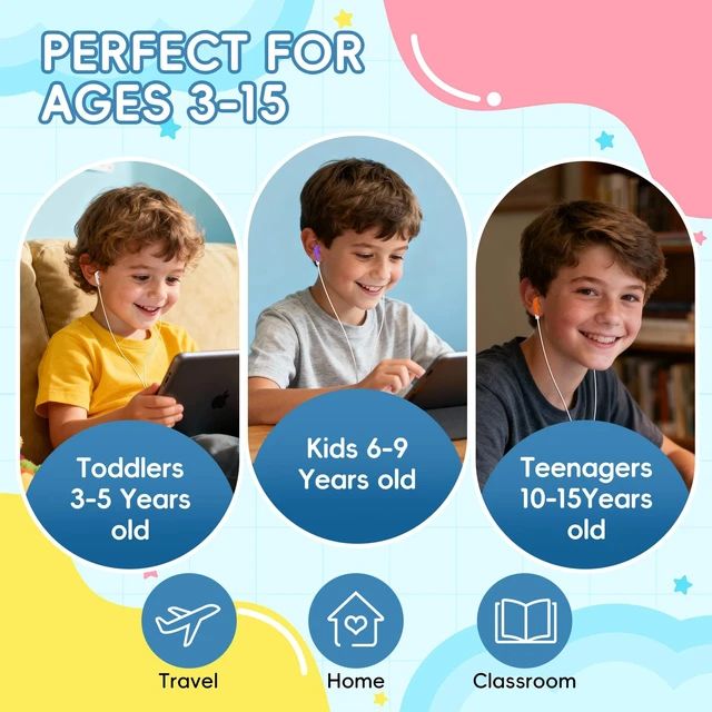 Alt view image 6 of 7 - 200 Pack Bulk Kids Earbuds for School Classroom,Wired in Ear Student Earphones,Affordable in-Ear with 3.5mm Jack,Individually Packed (HLY101)