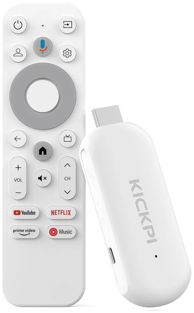 Main image of KP2 Android TV Stick 2GB RAM 8GB ROM Android 14 Amlogic S905Y4 Quad-Core Processor 4K HDR Chromecast Built-in Dolby Audio Voice Assistant, White