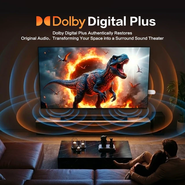 Alt view image 4 of 7 - KP2 Android TV Stick 2GB RAM 8GB ROM Android 14 Amlogic S905Y4 Quad-Core Processor 4K HDR Chromecast Built-in Dolby Audio Voice Assistant, White