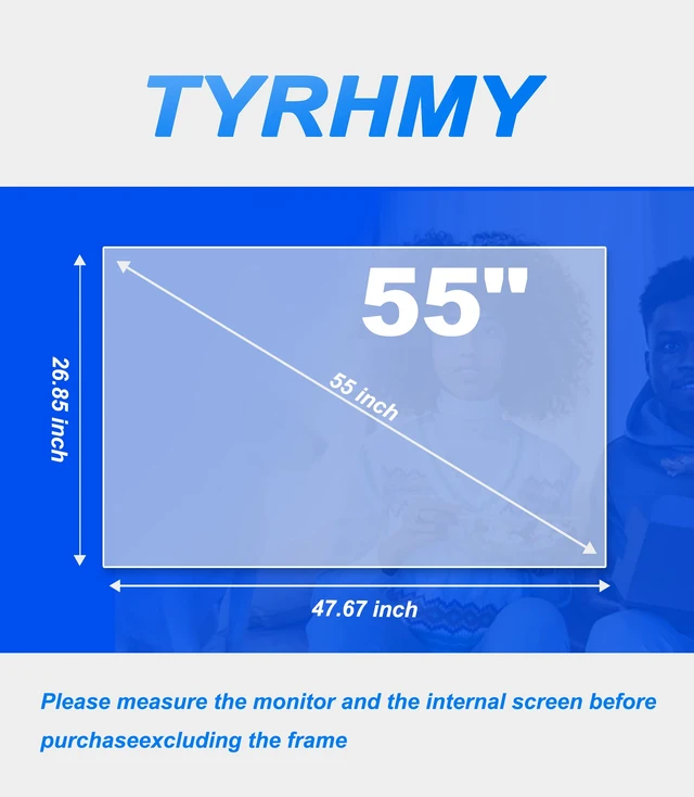 Alt view image 6 of 7 - 55 inch Anti Glare TV Film Blue Light Glare Matte Screen Protector