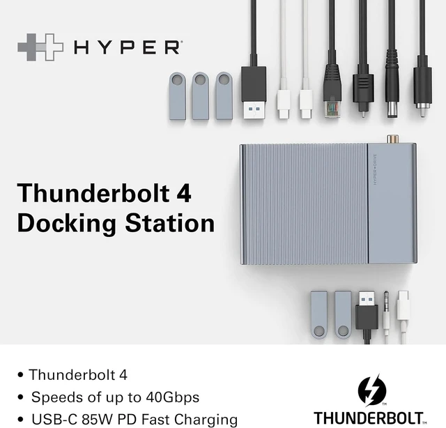 Alt view image 6 of 7 - Drive USB-C & Thunderbolt 4 GEN2 14-in-1 Dock for MacBook Pro/Air, iPad, PC - High-Speed Thunderbolt Docking Station - 40Gbps, Gigabit Ethernet, 85W PD