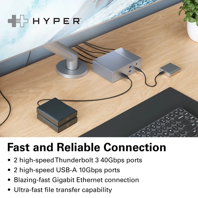 Alt view image 5 of 7 - Drive USB-C & Thunderbolt 4 GEN2 14-in-1 Dock for MacBook Pro/Air, iPad, PC - High-Speed Thunderbolt Docking Station - 40Gbps, Gigabit Ethernet, 85W PD