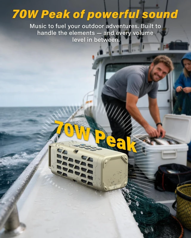 Alt view image 4 of 7 - Portable Bluetooth Speaker, Rugged Magnetic, Waterproof, Wireless Magetic Outdoor Speakers for Golf Carts & Car, Bass Boost, HD Sound, IP67, BT6.0, 24H, for Camping, Hikding, Jobsite, Travel