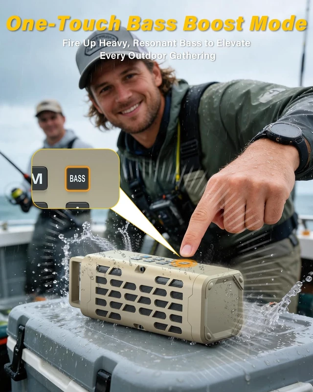 Alt view image 5 of 7 - Portable Bluetooth Speaker, Rugged Magnetic, Waterproof, Wireless Magetic Outdoor Speakers for Golf Carts & Car, Bass Boost, HD Sound, IP67, BT6.0, 24H, for Camping, Hikding, Jobsite, Travel